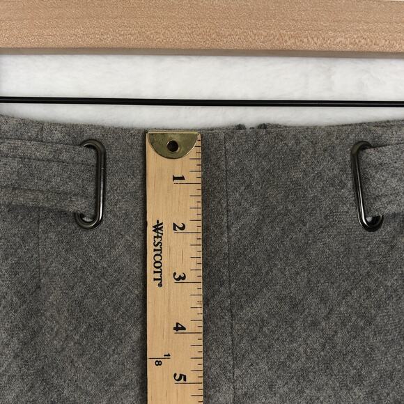 BROOKS‎ BROTHERS 100% Wool A-Line Midi Skirt Sz 10 Gray Lined Faux Belt Preppy - Picture 8 of 10